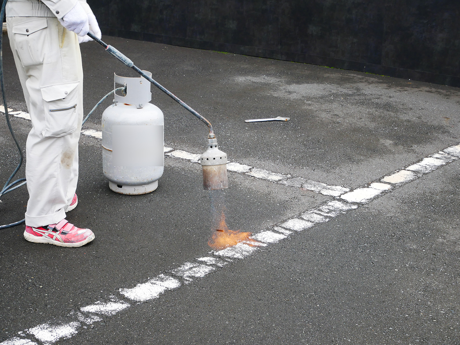 白線ライン施工+マーク施工 神奈川県2