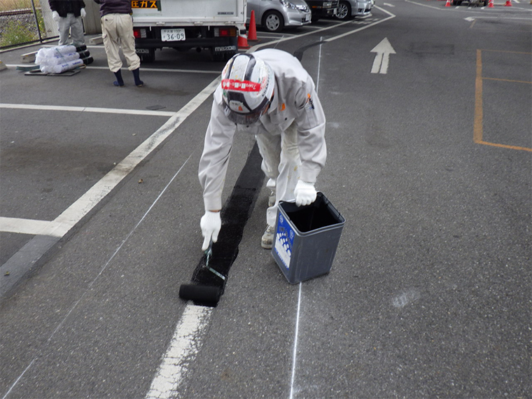 白線ライン消去+白線ライン施工 神奈川県1